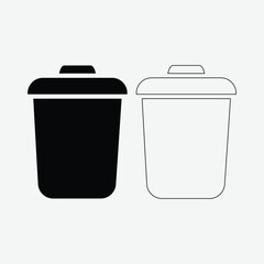 Download high-quality waste bin silhouette vector. Perfect for recycling icons, trash can designs, cleanup graphics, and eco-friendly projects.