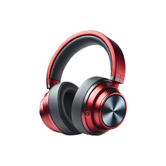 Modern over-ear red wireless headphones