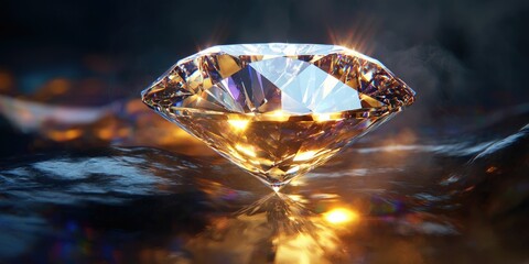 Diamond-shaped glowing crystal with glass reflections and fantasy jewelry detail PNG