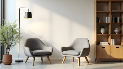 Elegant Living Room Space Highlighting Single Sofa