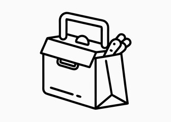 Illustration of a Tool Bag with Instruments for DIY Projects, Home Improvement Blogs, Creative Workshops, and Art Supply Websites  