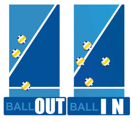 Fototapeta premium Volleyball rule of in or out ball. vector
