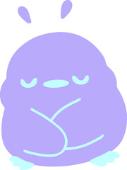 cute baby bird in bright neon color