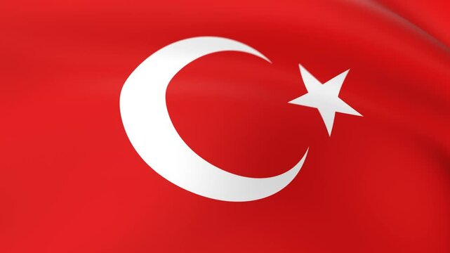 Turkiye Flag Looping Animation Background