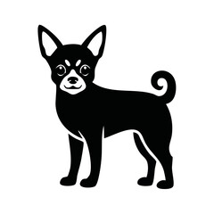 Chihuahua Dog Black Glyph Icon (Color Changes Available in SVG)