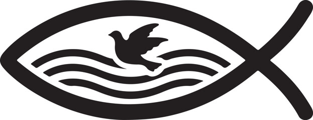 Christian Fish Symbol Silhouette Vector