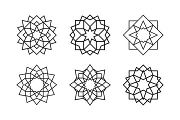 Geometric Flower Mandala Vector Set Vector illustration