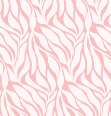 Pink Abstract Leaves Seamless Vector Pattern