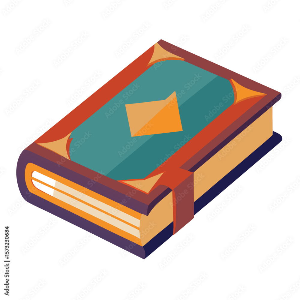 Poster silhouette of an open book casting a shadow isolated on white background