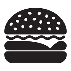 Black hamburger icon food white