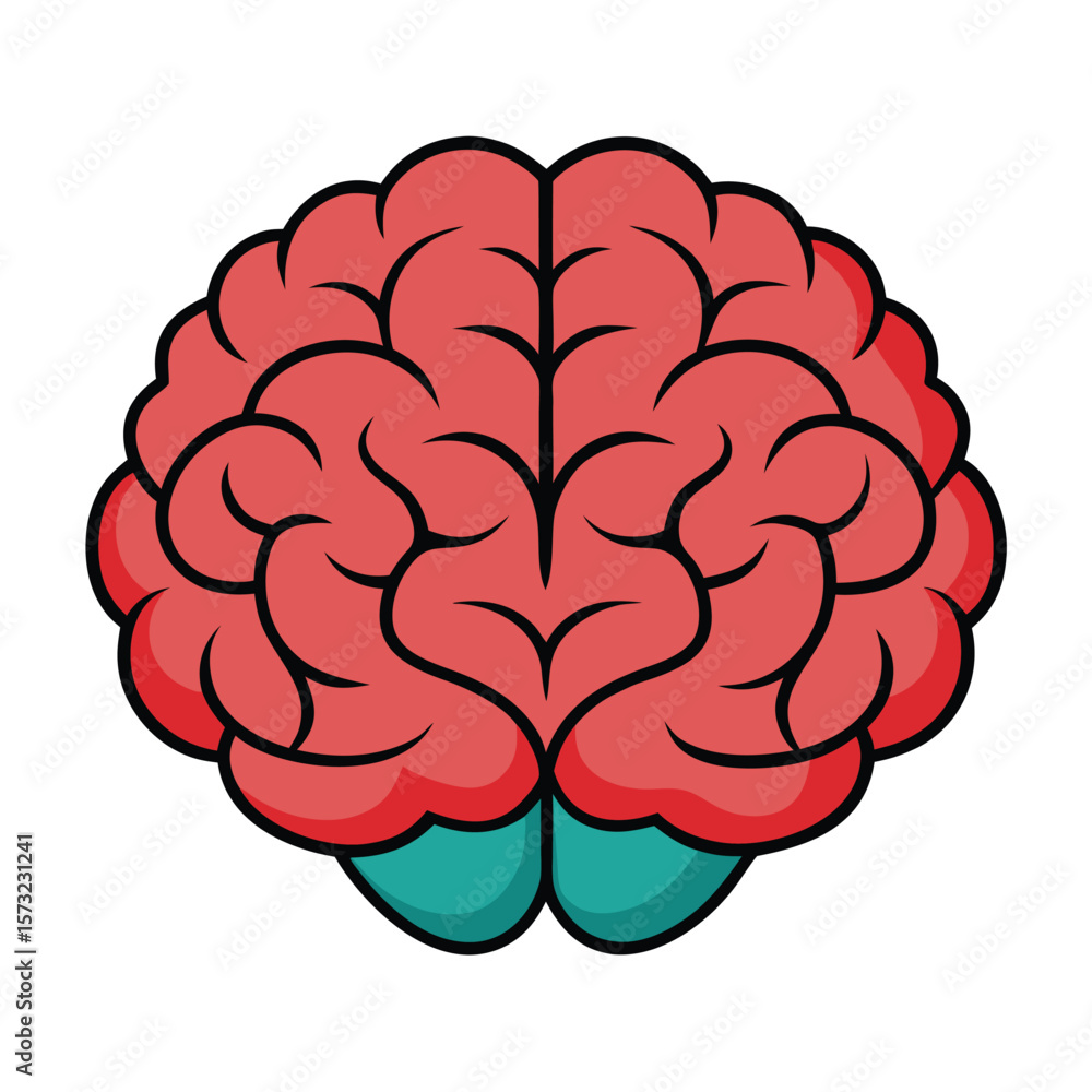 Poster abstract human brain silhouette with intricate neural network patterns isolated on white background