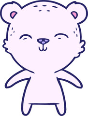 polar bear cartoon in bright neon color
