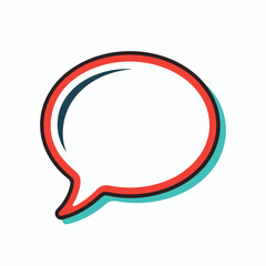 Outline chat bubble silhouette communication icon isolated on white background