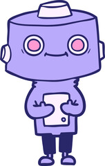 cartoon robot in bright neon color