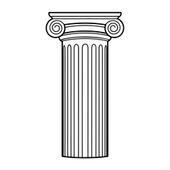 Classic greek column, isolated vector illustration on white or transparent background