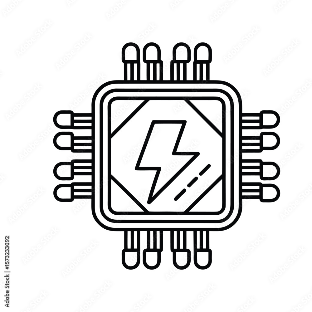 Poster abstract energy chip outline with intricate circuit patterns representing technology and innovation 