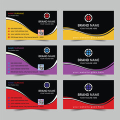 Modern corporate business card design template set.
