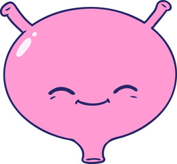 cartoon bladder in bright neon color