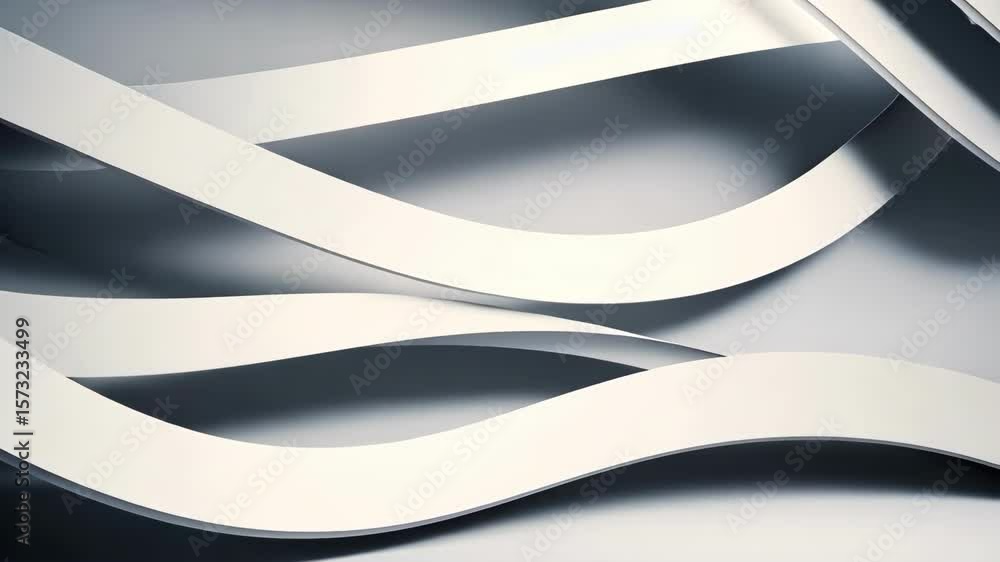 Poster abstract white waves background with smooth curves and monochrome tones for modern design.