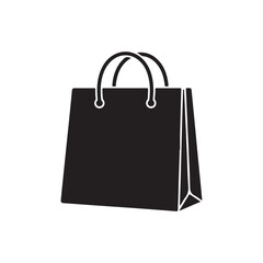 Shopping bag flat silhouette vector flat illustration design.
