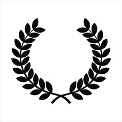 Black laurel wreath award symbol victory achievement