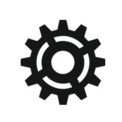 Industrial gear mechanism silhouette a mechanical component for engineering and machinery isolated on white background