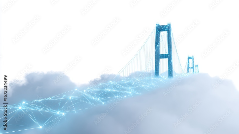 Poster digital bridge network, data connection, infrastructure