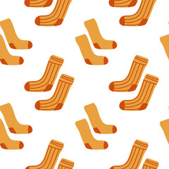 Cute socks seamless pattern. Cozy socks pattern. Autumn vibe.