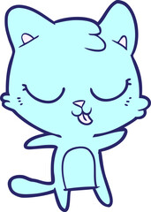 cute cartoon cat in bright neon color