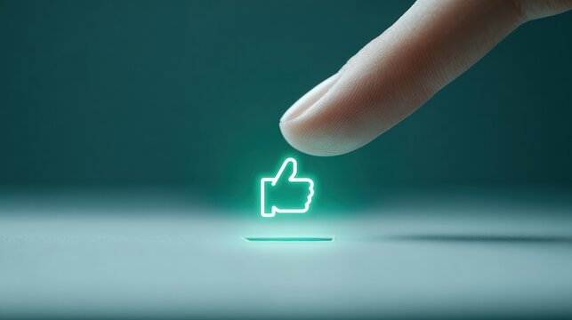 Click Like Button! Social Media Engagement Concept