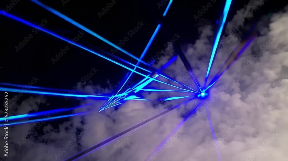 Poster bright blue light rays emitting from cloudy sky creating stunning visuals for background or design u