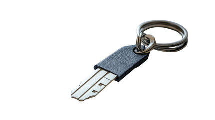 Keychain with small flash drive attached, combining functionality and style, background isolated on a Transparent background, PNG file.