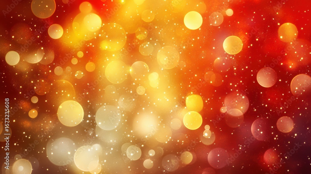 Wall mural warm blurred autumn background with abstract colorful bokeh effect