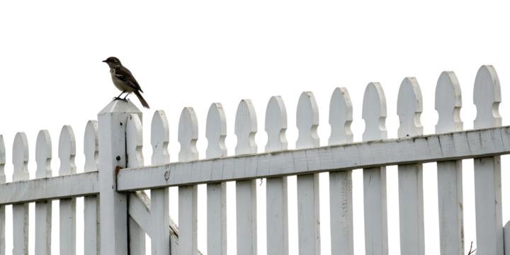 wooden fence with a fence on transparent background