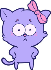 cartoon cat in bright neon color