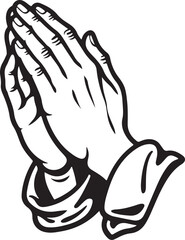Two Praying Hands Silhouette Vector Design