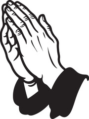Two Praying Hands Silhouette Vector Design