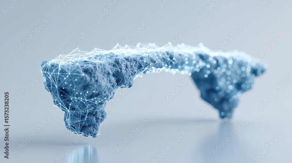 Poster abstract network: data connection, technology, artificial intelligence