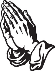 Two Praying Hands Silhouette Vector Design