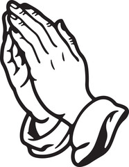 Two Praying Hands Silhouette Vector Design