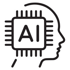 AI Technology Integration in Human Mind Vector Art