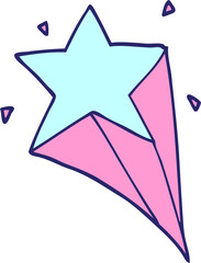 cartoon star in bright neon color