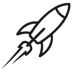 Rocket Launch Line Icon – Startup, Growth, Innovation Symbol