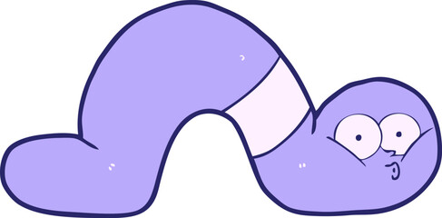 cartoon worm in bright neon color