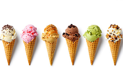 Delicious Ice Cream Cones A Colorful Collection of Summer Treats