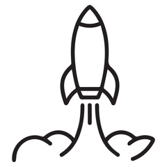 Minimal Rocket Launch Icon – Startup and Innovation Symbol