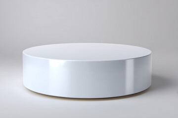 A Digitally Rendered Image of a Clean White Cylindrical Platform on a Light Gray Background a Simple Minimalist 3 D Model Ideal for Product