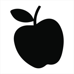 Black Apple Silhouette Vector Icon
