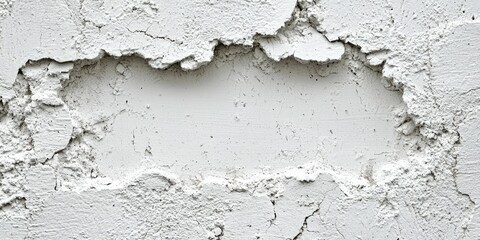 Obraz premium Weathered white chalk texture with chalk dust and uneven opening