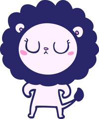 cartoon lion in bright neon color